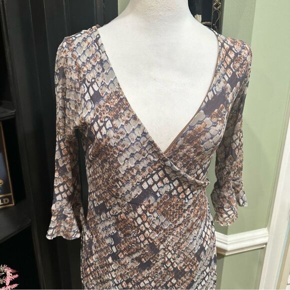 Anthropologies Weston Wear Snakeskin Print Wrap Dress – Size M - Picture 2 of 8